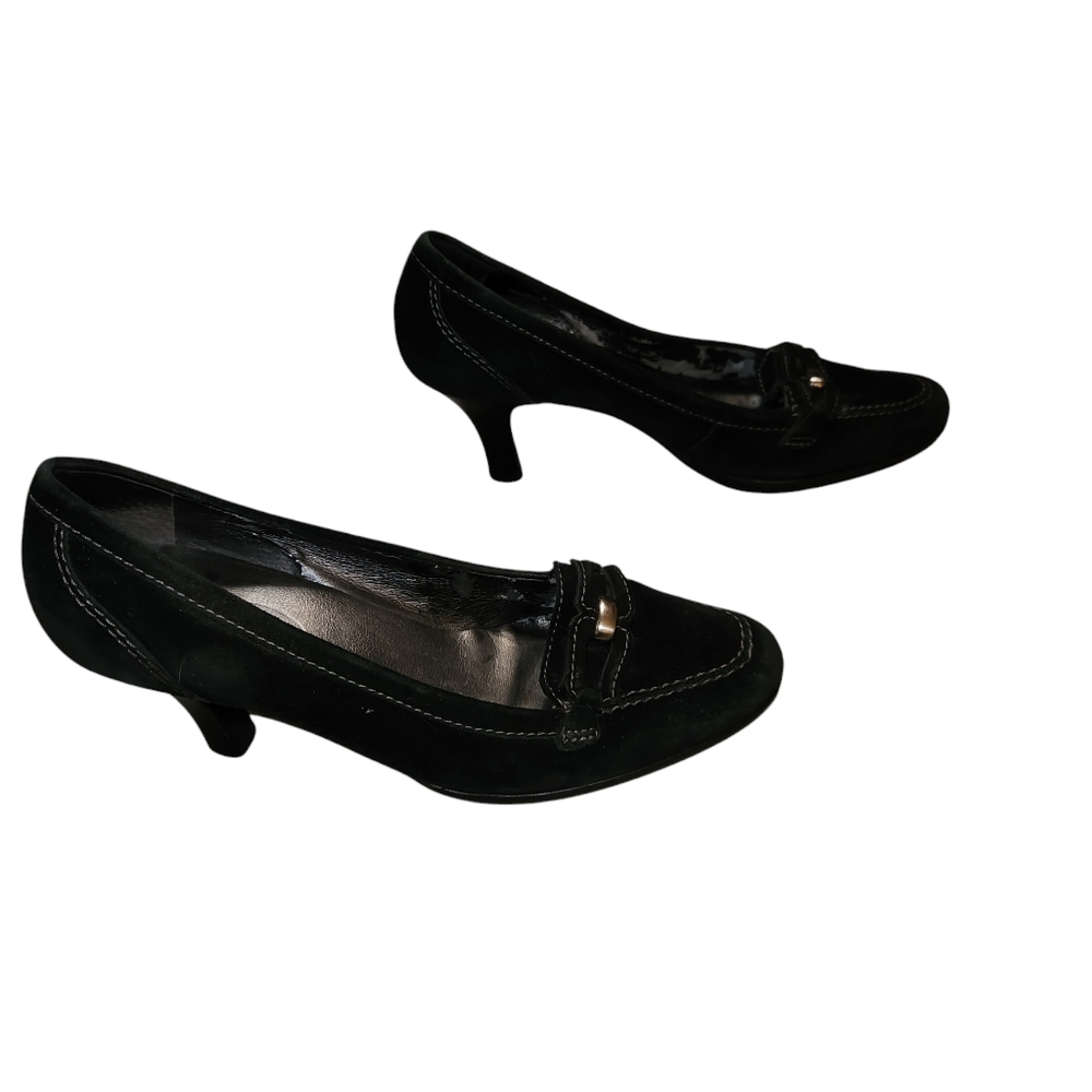 Talbots Suede Heeled Loafers - Picture 1 of 8